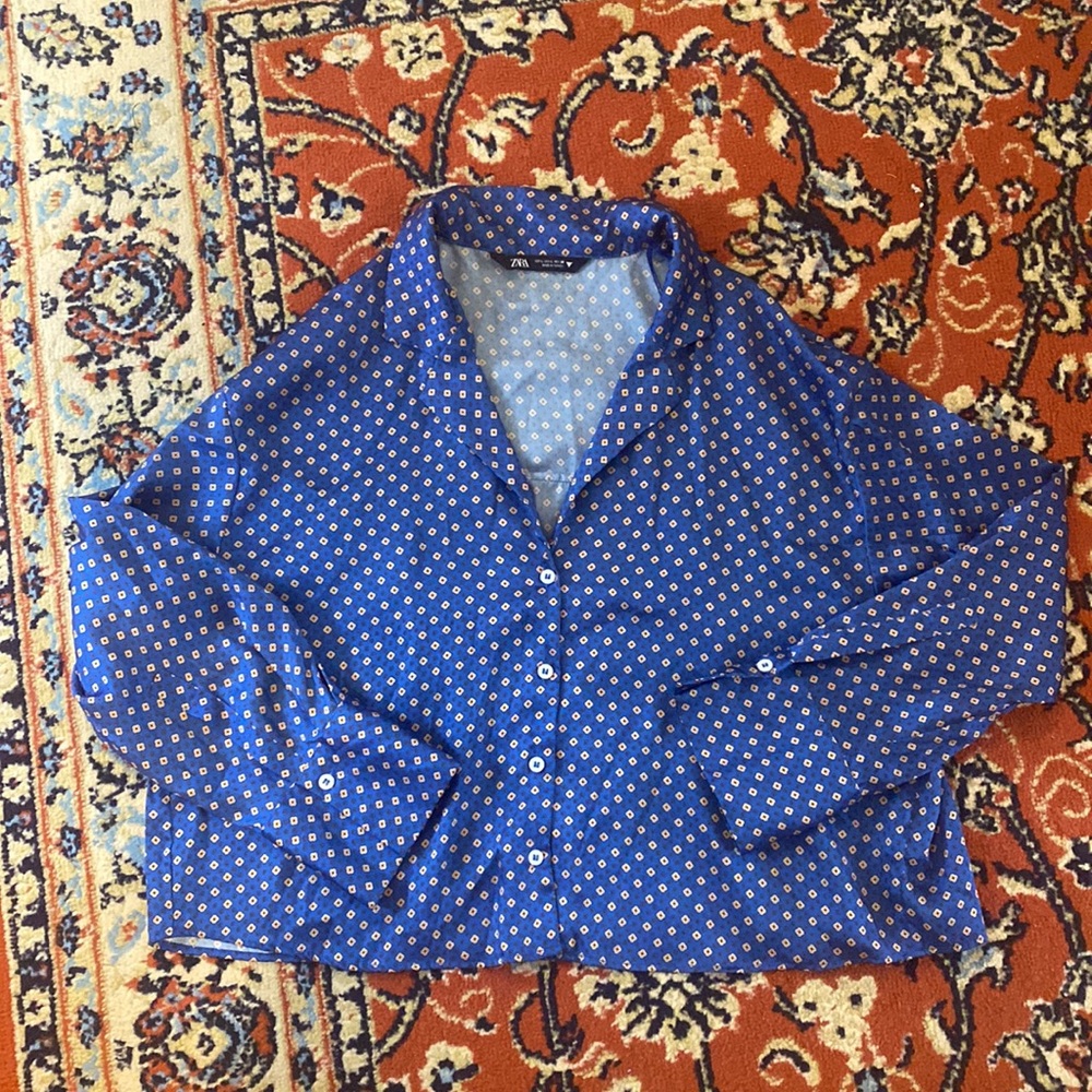 Zara Satin Effect Cropped Blouse